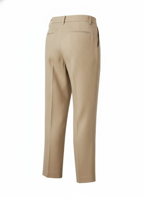 Women's Beige Straight Crop Pants