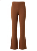 Women's Brown Flared Knit Lounge Pants
