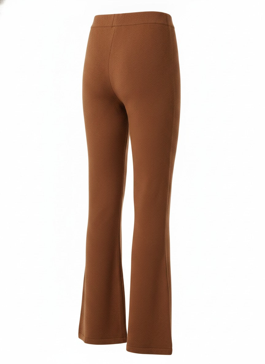 Women's Brown Flared Knit Lounge Pants