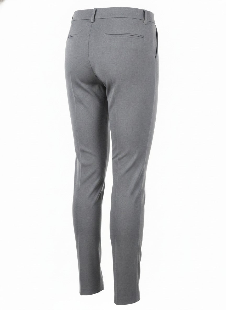 Women's Gray Slim Fit Stretch Trouser Pants