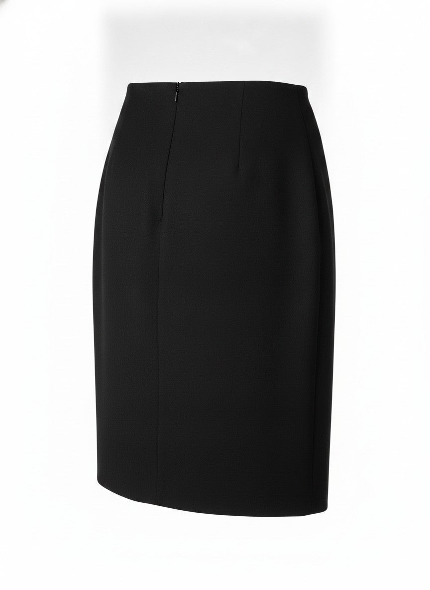 Women's Black Wrap Front Skirt